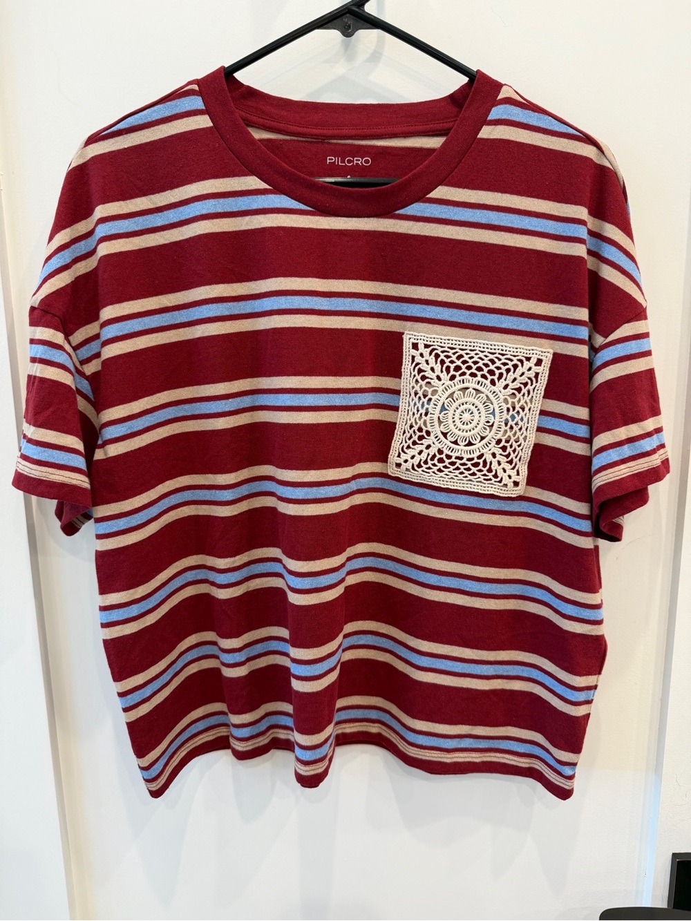 Pilcro Crochet Pocket Tee NWT